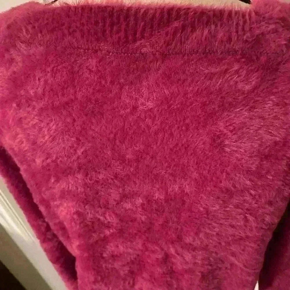 Splendid Womens Pink Square Neckline Fluffy Soft Sweater‎ Long Sleeve medium - Picture 2 of 11